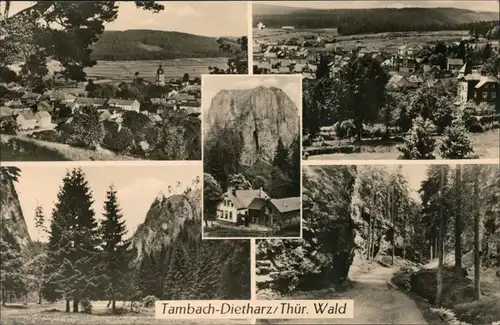 Ansichtskarte Tambach-Dietharz Panorama, Felsen, Wanderweg, Landschaft 1975