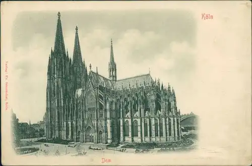 Ansichtskarte Köln Straßenpartie am Dom 1900 