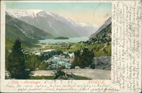 Ansichtskarte Odde i. Hardanger Blick auf die Stadt 1902 