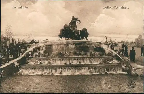 Ansichtskarte Skodsborg Skodsborg Partie an den Gefion Fontainen 1914 