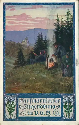 Ansichtskarte  Künstlerkarte kaufmännischer Jugendbund im V.D.R. 1912