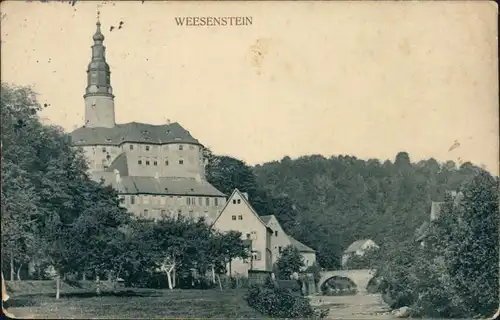 Ansichtskarte Weesenstein (Müglitz) Schloss Weesenstein 1914