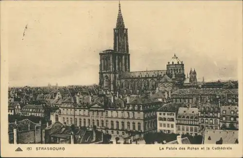 Straßburg Strasbourg mit Le Palais des Rohan et la Cathedrale 1960