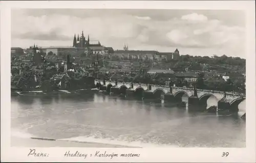 Prag Praha Karlsbrücke/Karlův most und Hradschin/Hradčany 1932