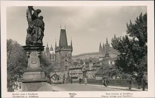 Ansichtskarte Prag Praha Karlsbrücke/Karlův most 1939