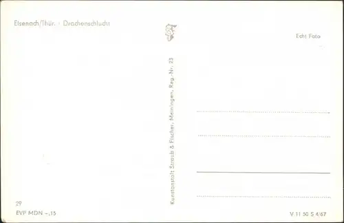 Ansichtskarte Eisenach Drachenschlucht 1967