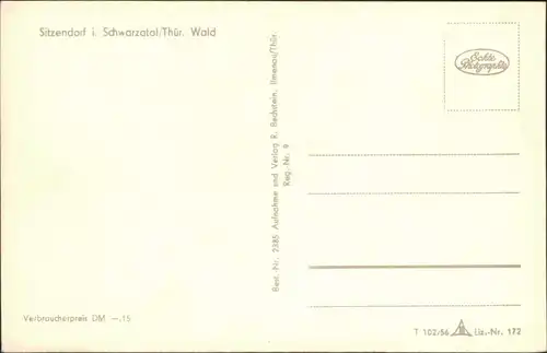 Ansichtskarte Sitzendorf Panorama-Ansicht 1956