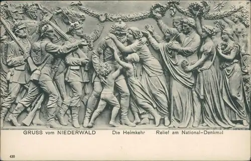 Rüdesheim (Rhein) National Niederwalddenkmal - Die Heimkehr - Relief 1913