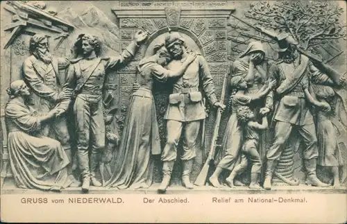 Rüdesheim (Rhein) National- Niederwalddenkmal - Der Abschied - Relief 1906