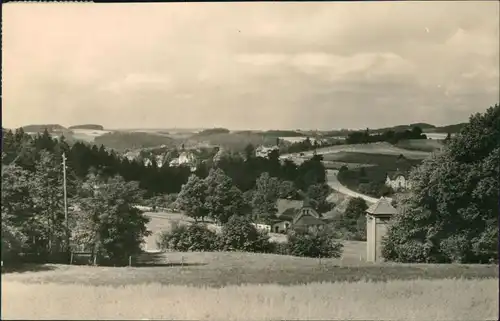 Ansichtskarte Jocketa-Pöhl Panorama über Felder 1964