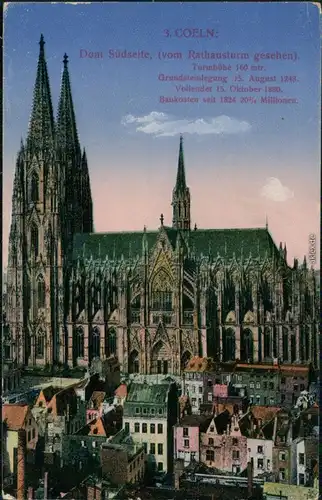 Ansichtskarte Köln Kölner Dom 1917