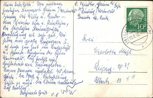 Postcard  Westerwald, Rehe 1958