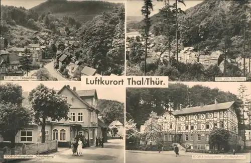 Bad Thal-Ruhla Panorama, FDGB-Erholungsheime "Scharfenburg"  1963