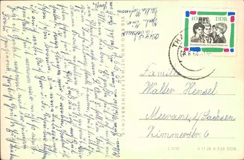Bad Thal-Ruhla Panorama, FDGB-Erholungsheime "Scharfenburg"  1963