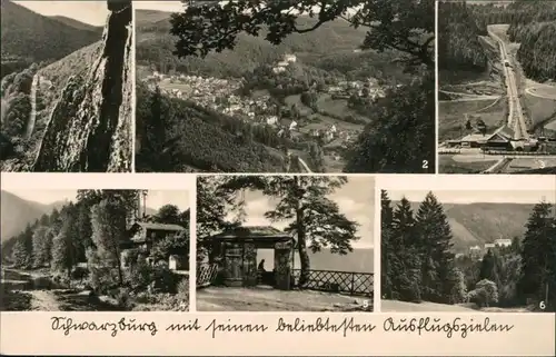 Schwarzburg Steinklippen, Panorama, Oberweißbacher Bergbahn, Fasanerie 1965