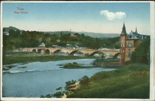 Ansichtskarte Trier Neue Brücke 1918