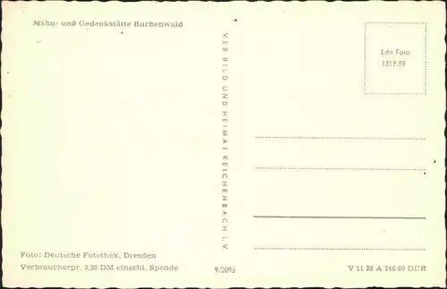 Ansichtskarte Weimar Konzentrationslager KZ Buchenwald Gedenkstätte 1960