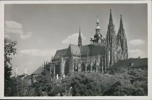 Postcard Prag Praha St. Veitsdom / chrám sv. Víta 1944