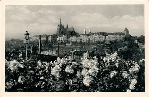 Postcard Prag Praha Mánesúv most / Manes Brücke und Hradschin 1944