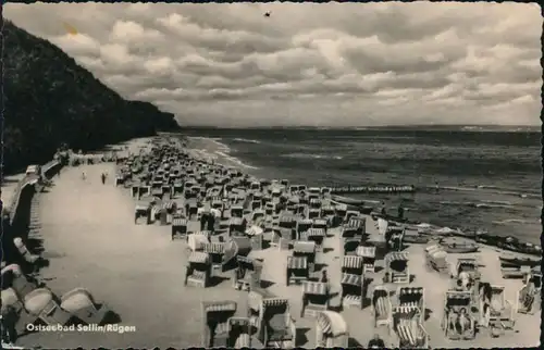 Ansichtskarte Sellin Strand 1957