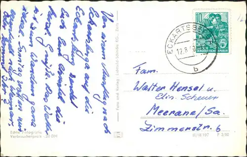 Ansichtskarte Eckartsberga Eckartsburg 1960