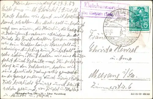 Hinterhermsdorf-Sebnitz Kahnfahrt an der Oberen Schleuse Kirnitzsch 1959