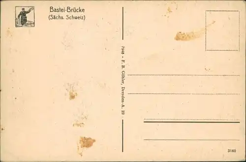 Ansichtskarte Rathen Basteibrücke - Sächsische Schweiz 1913