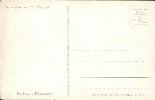 Lindau (Bodensee) Künstlerkarte: Gemälde / Kunstwerke - Bodensee-Panorama 1913 