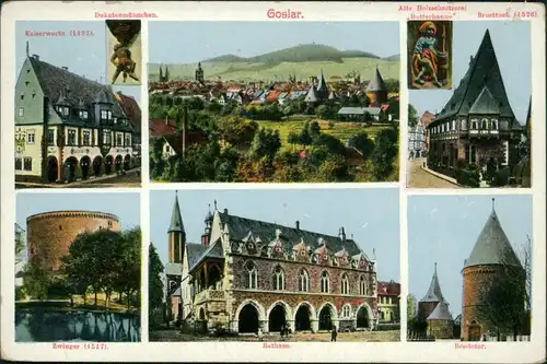 Goslar Kaiserworth, Panorama, Brusttuch, Zwinger, Rathaus, Breitetor 1922
