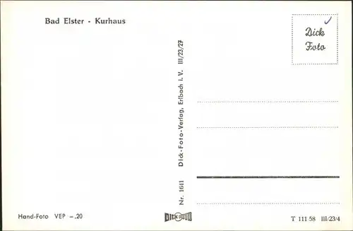 Ansichtskarte Bad Elster Kurhaus 1958