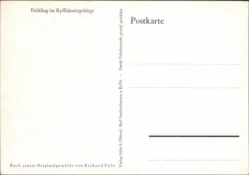 Kyffhäuserland Künstlerkarte: "Frühling im Kyffhäuserland" 1928