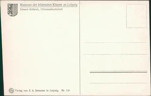  Künstlerkarte: Gemälde / Kunstwerke - Chiemseelandschaft - Eduard Schleich 1913