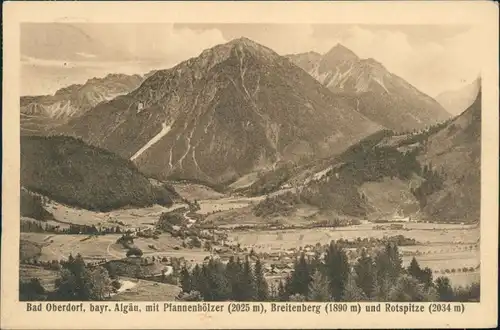 Bad Oberdorf (Algäu) Panorama-Ansicht mit Pfannenhölzer (2025 m) 1925