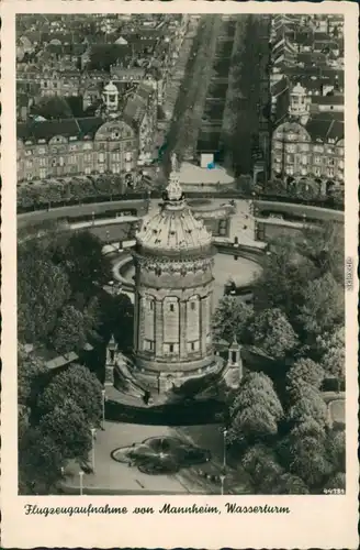 Ansichtskarte Mannheim Luftbild vom Wasserturm 1939