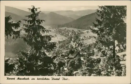 Ansichtskarte Manebach-Ilmenau Panorama - im herrlichen Ilmtal 1956