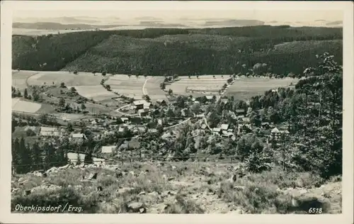 Ansichtskarte Kipsdorf-Altenberg (Erzgebirge) Blick auf Oberkipsdorf 1953