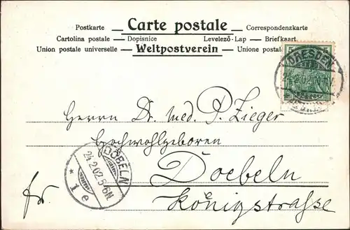 Postcard  Trachten/Typen - Paar im Parkt 1902