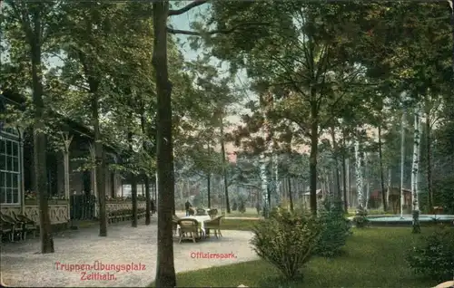 Ansichtskarte Zeithain Truppenübungsplatz - Offizierspark 1913