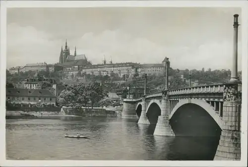 Prag Praha Hradschin/Hradčany und Mánesúv most / Manes Brücke 1932