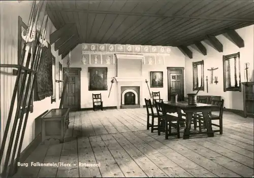 Ansichtskarte Falkenstein/Harz Burg Falkenstein - Rittersaal 1978