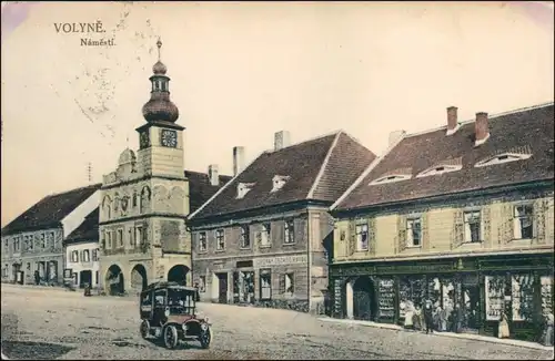 Postcard Wolin Volyně Marktplatz - Geschäfte Strakonice  Strakonitz 1908