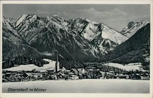 Ansichtskarte Oberstdorf (Allgäu) Blick auf den Ort 1935