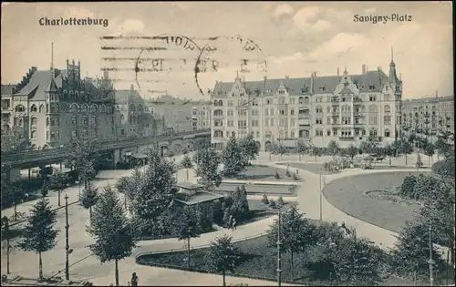 Ansichtskarte Charlottenburg-Berlin Partie am Savigny Platz 1919 