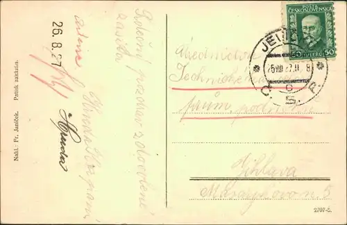 Postcard Gewitsch Jevíčko Zemská plicní léčebna/Lungenklinik 1927