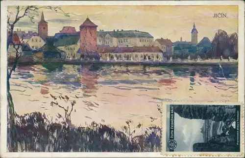 Postcard Jitschin (Gitschin) Jičín Künstlerkarte 1941