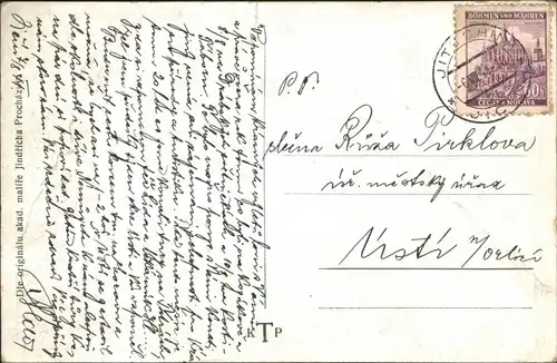 Postcard Jitschin (Gitschin) Jičín Künstlerkarte 1941