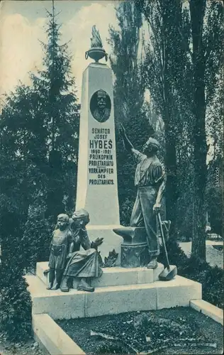 Postcard Brünn Brno Ehrengrab von Josef Hybeš 1921