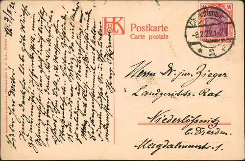 Ansichtskarte Ilsenburg (Harz) Ilsethal - Bach 1922