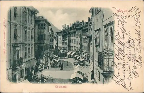 Cartoline Bozen Bolzano Partie am Obstmarkt 1900 