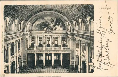 Ansichtskarte Leipzig Wandelhalle in der Universität 1902 